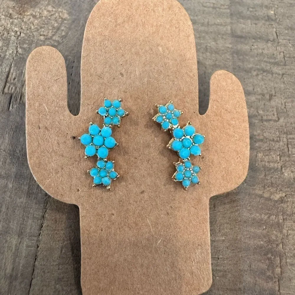 Turquoise Floral Earrings